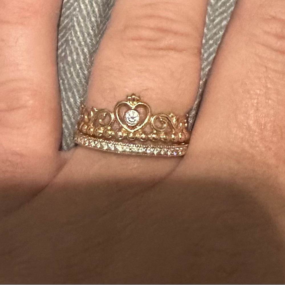 Rose Gold Pandora Stacked Tiara Ring